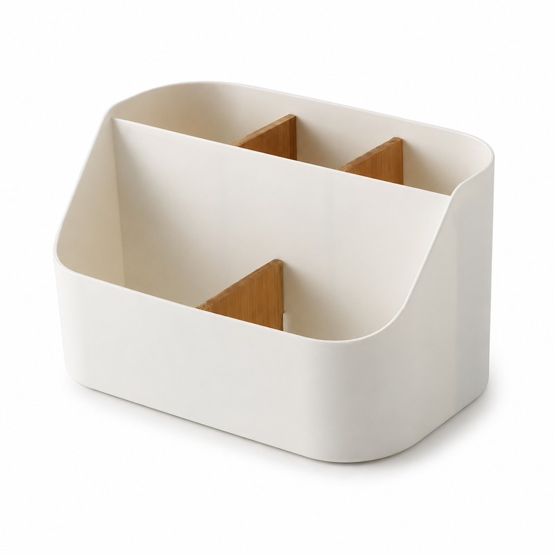 Desktop Makeup Organizer for Vanity and Desk - Plastic Storage