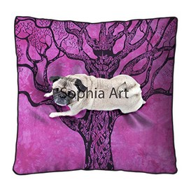 Pink Tye Dye Tree of Life Large Floor Pillow,Throw Cushion Cover Oversized Mandala Seating Dorm Living Room Decor, Dog Cat Bed Ottoman Yoga Meditation Indoor Outdoor Pouf
