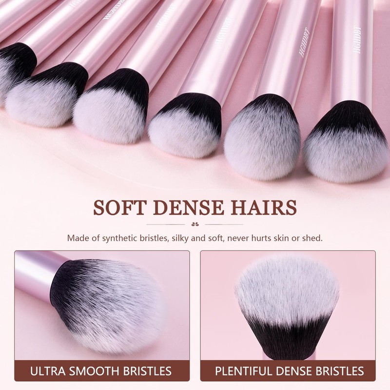 57Pcs Pink Makeup Brushes Set Professional with Case Premium Synthetic