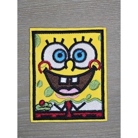 SPONGEBOB SQUARE PANTS TV SHOW CHARACTER YELLOW SPONGE IRON ON PATCH CARTOON