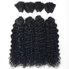 Water wave Bulk Hair for Braiding 100g Per Pack 100% Human Hair for Micro Braids Hair No Weft Human Hair Braids Extension Natural Color 20inch