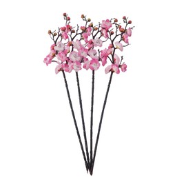 DODXIAOBEUL 4pcs 23" Artificial Peach Flower Cherry Blossom Flowers Branches Decor Plum Tree Branch ，Arrangements IndoorTable Decoration Accessories Beach Theme Decor (Pink)