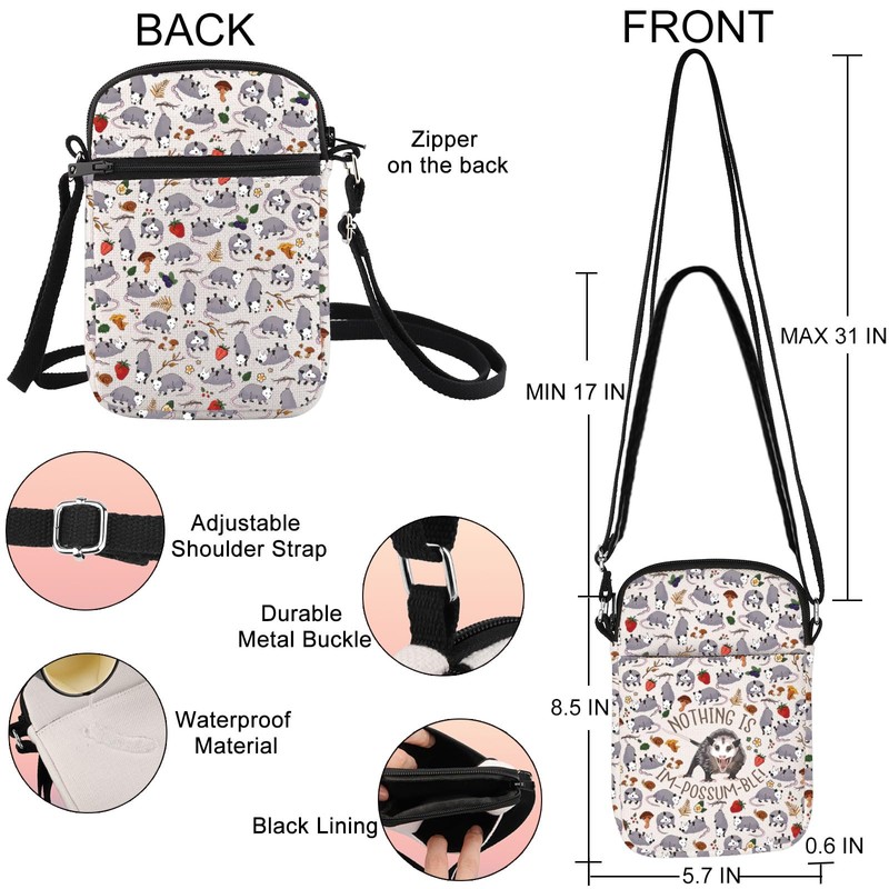 JNIAP Opossum Crossbody Bag Possum Gift Opossums Lover Shoulder Bag