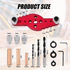 42 Pcs Dowel Jig Kit, Self Centering Doweling Jig Kit for Woodworking Dowelling Jig Locator Floating Shelf Bracket Drill Guide Pocket Jig for Hidden Shelf Brackets Centering Hole Drill