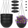 Foraineam 4 Pack Black Hanging Planters, 8.2 inch Hanging Flower