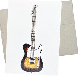 Whitman and Daughter Electric Guitar Card, Happy Birthday Guitar Card (1 Premium Quality Folded Card, Blank Inside, 5X7 Inches) - 503