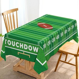 Hafangry American Football Field Tablecloth Game Time Touchdown Sport Themed Party Decoration Kitchen Dining Room Home Rectangular Table Cover 60×104inch