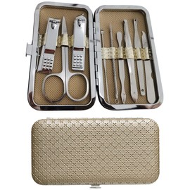 9 in 1 Premium Manicure Set, Travel Nail Clippers Scissors Pedicure Care Tools Kit, Professional Grooming Gift Kit, Best Gifts for Wife Girlfriend Parents