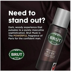 Brut Musk Deodorant Body Spray Long Lasting Fragrance 200ml