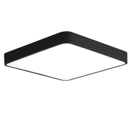 Ganeed LED Ceiling Light Flush Mount,24W 12-Inch Modern Ceiling Lamp Fixture Square,6500K Cool White Energy Saving Lighting Fixture for Living Bathroom Dining Room,Black