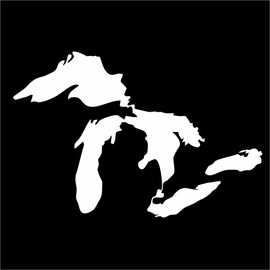 AS Great Lakes of Michigan Premium Weatherproof Vinyl Car Decal | 8x5.5 Inches Bumper Sticker for Vehicles, Trucks, SUVs & Windows | Durable Outdoor Sticker