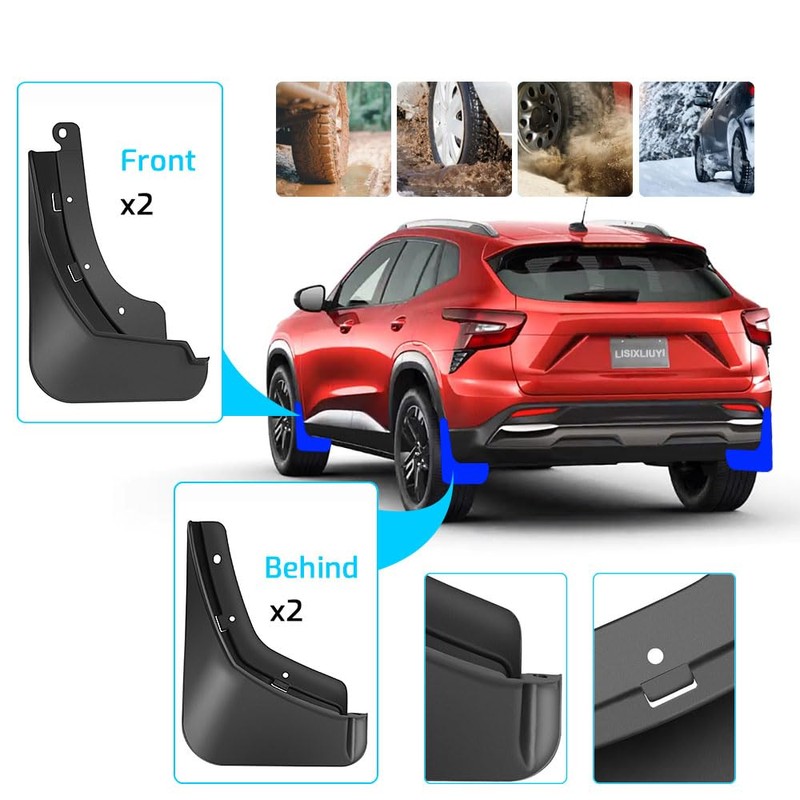 LISIXLIUYI Mud Flaps for 2024 Chevy Trax, Wheel & Tire