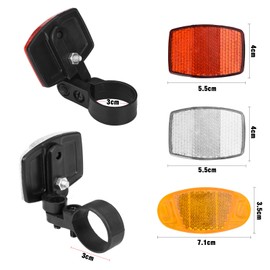 YOWERS Pack of 12 Bicycle Reflectors, Cat Eye Reflectors Bicycle, Bicycle Reflector Set, Bicycle Reflector Rear, Bicycle Reflector Front, Suitable for Mountain Bikes, Road Bikes, White, Yellow, Red