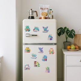 INCOK Refrigerator Diamond Art Magnets - 12 PCS DIY Dragon Diamond Painting Fridge Magnets with Dragon Pattern Gem Art Craft Home Cabinet Decors Birthday Gift for Adults Beginners