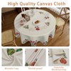 TQUQOBU Canvas Round Table Cloths 60 Inch, Waterproof Floral Summer