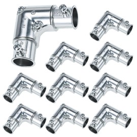 QWORK 1/2 Inch EMT Conduit Fittings Inside Corner Pull Elbow, 10 Pack 90 Degree Metal Conduit Capped Corner Coupling - Silver