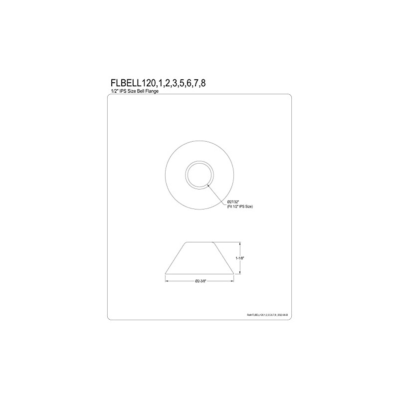 Kingston Brass FLBELL128 Nuvofusion 1/2-Inch IPS Bell Flange, Brushed Nickel