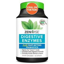 Zenwise Digestive Enzymes with Probiotics and Prebiotics for Gut Health and Bloating Relief - Boost Gut Health + Reduce Bloating - 60 Count:_100 Count