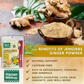 Hanan Jengibre Molido 100% Natural Ginger Powder for Digestive & Circulatory from Peru