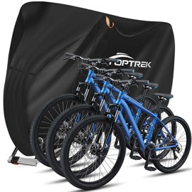 toptrek Bicycle Cover for 3 Bikes 210D with Seam Tape Oxford Fabric Waterproof High Quality Bicycle Garage Outdoor 220 x 120 x 110 cm Tear Resistance Sun Protection Bicycle Protective Cover with Bag