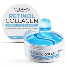 VELAMO ADVANCED Under Eye Patches 60pcs Collagen Retinol Eye Mask for Wrinkles and Dark Circles Puffiness - Skin Care - Color: Blue (original)