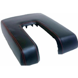 Kar Designers Black w/Red Stitching Leather Center Console Lid Cover For 14-19 Toyota Tundra
