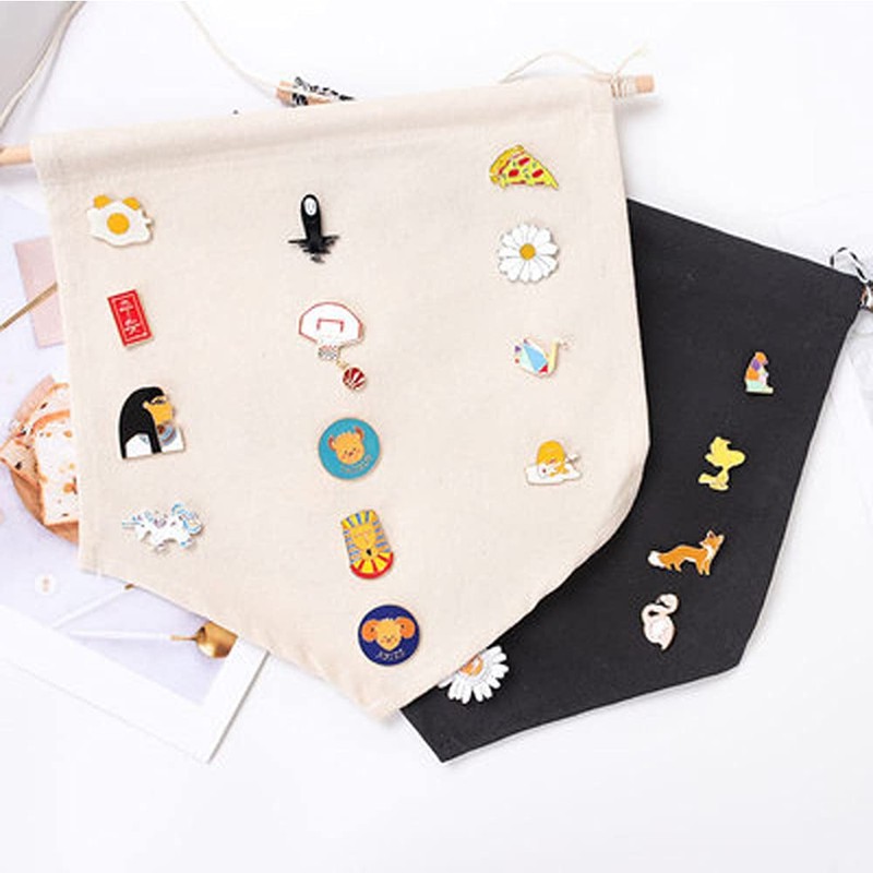 Blank Cotton Canvas Banners, Enamel Pin Wall Display Banner for