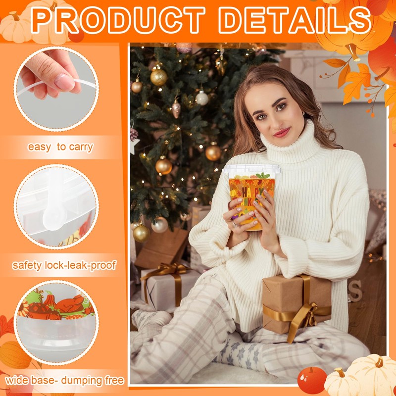Shinymoon 20 Sets Thanksgiving Drink Buckets Bulk Plastic Beverage Buckets