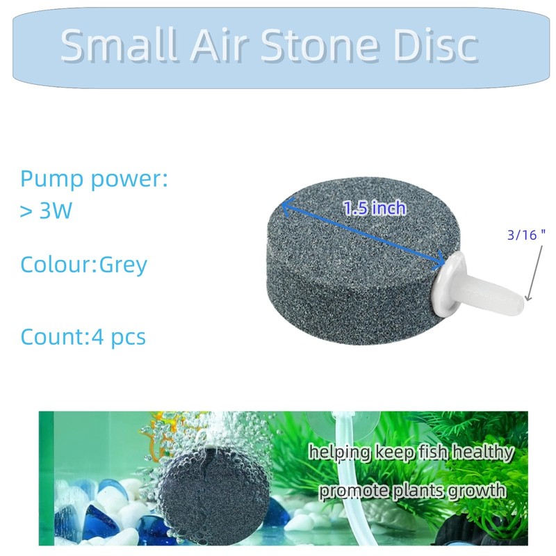 AQUANEAT Air Stone Disc, 4 Packs, Aerator Bubble Diffuser, Air