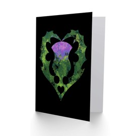 Wee Blue Coo PAINTING THISTLE HEAD HEART LOVE SCOTLAND BLANK GREETINGS CARD
