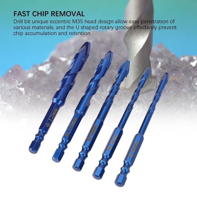 5Pcs Crooked Head Eccentric Drill Special High Strength Twist Bit