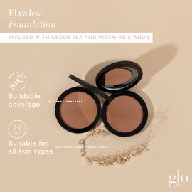 Glo Skin Beauty Pressed Base Powder Foundation Makeup (Cocoa Light) - Flawless Coverage for a Radiant Natural, Second-Skin Finish