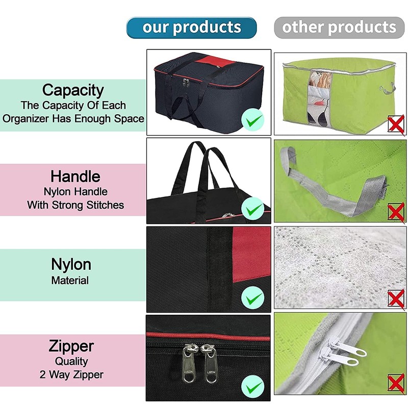 MJ Vision Extra Large Foldable Clothes Storage Bag Underbed Storage