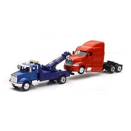 Peterbilt Model 335 Tow Truck Blue Model 387 Cab Red 1/43 by New Ray SS-15053