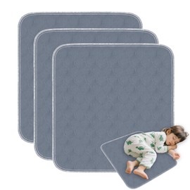 GRUENERDE Waterproof Incontinence Chair Pads Washable Seat Protecor for Adults Heavy Absorbency Reusable Bedwetting Incontinence Underpads Kids Elderly 3Pcs Gray
