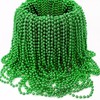 GIFTEXPRESS 72 Pcs 33" 7mm Metallic Green Beaded Necklaces, Bulk