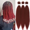 Iluadme Burgundy Braiding Hair Pre Stretched 18inch EZ Braid Pre