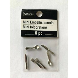 Unbranded NEW MINIATURE KITCHEN SILVERWEAR UTENSILS FORKS SPOONS KNIVES DOLLHOUSE DIORAMA