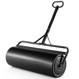 COSTWAY Lawn Roller Push/Tow Behind a Tractor Sod Drum Roller for Garden Yard Park Farm (Black)