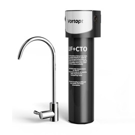 Vortopt Q5-UF 0.01μm Under Sink Water Filter System - 2 Years of 19K Gallons, NSF/ANSI 42 Certified Water Purifier, Reduces PFAS, PFOA/PFOS, Chlorine, Bad Odors, Retains Mineral Material - Size: One System With Faucet