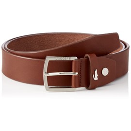 Lacoste LB82580 Men's Casual Belt, Cowhide Leather, dark brown