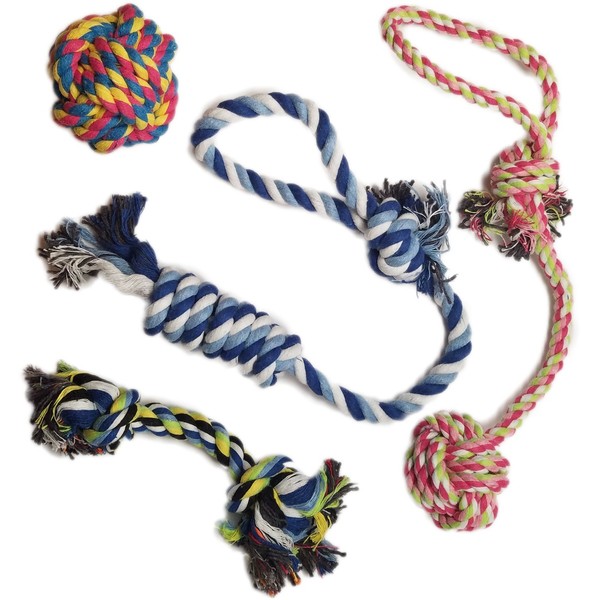 Otterly Pets Puppy Dog Pet Rope Toys for Small to Medium Dogs (Set of 4)