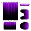 Litabel 4 Pcs Purple and Black Gradient Shower Curtain Set