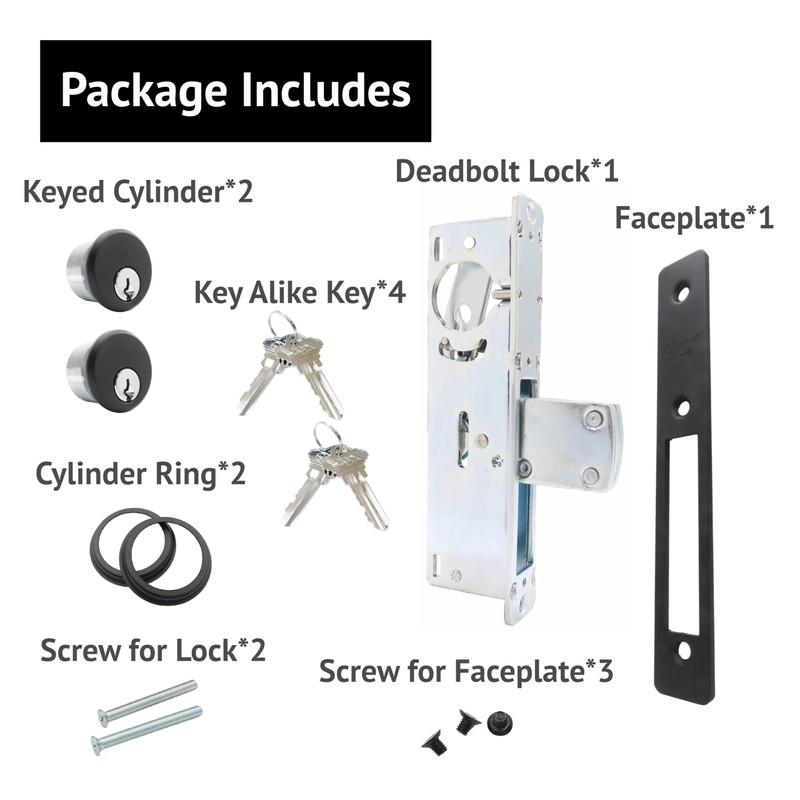 elox Storefront Swinging Narrow Stile Aluminum Door Mortise Deadbolt Lock,