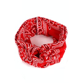 Shimmer Anna Shine Bandana Headbands for Women (Red Bandana)