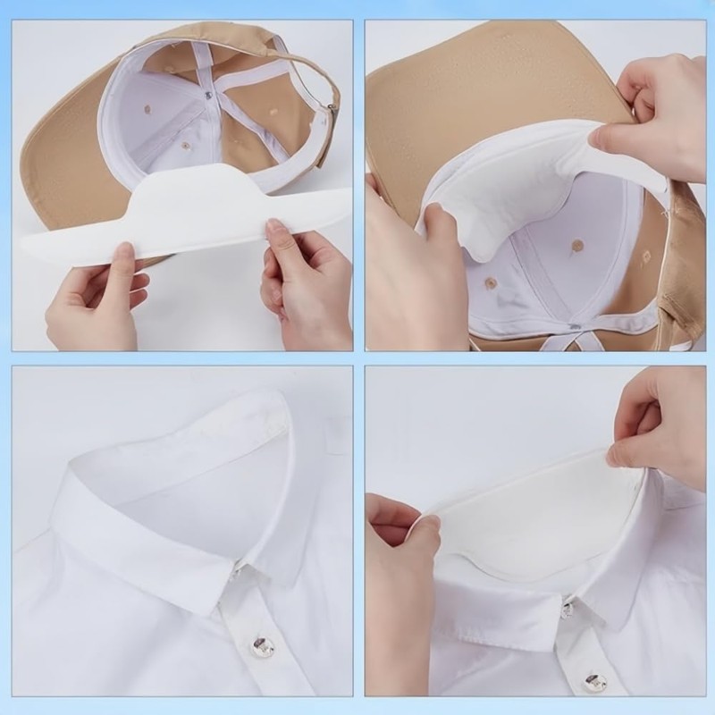FUNNTY 100 Pcs Hat Sweat Liner Golf Absorbent Sweat Pad