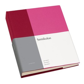 Semikolon 364815 Photo Album Medium Cutting Edge - 21.1 x 25.5 cm, 80 Pages Cream White, for 160 Photos - Raspberry Fuchsia