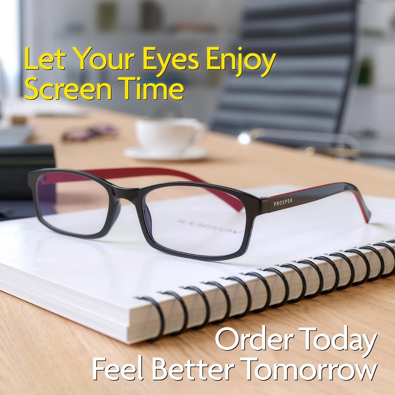 PROSPEK Blue Light Reading Glasses for Men and Women, Computer