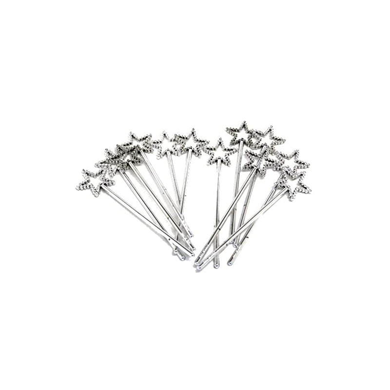 Rhode Island Novelty Mini Sequin Star Wands | Silver |