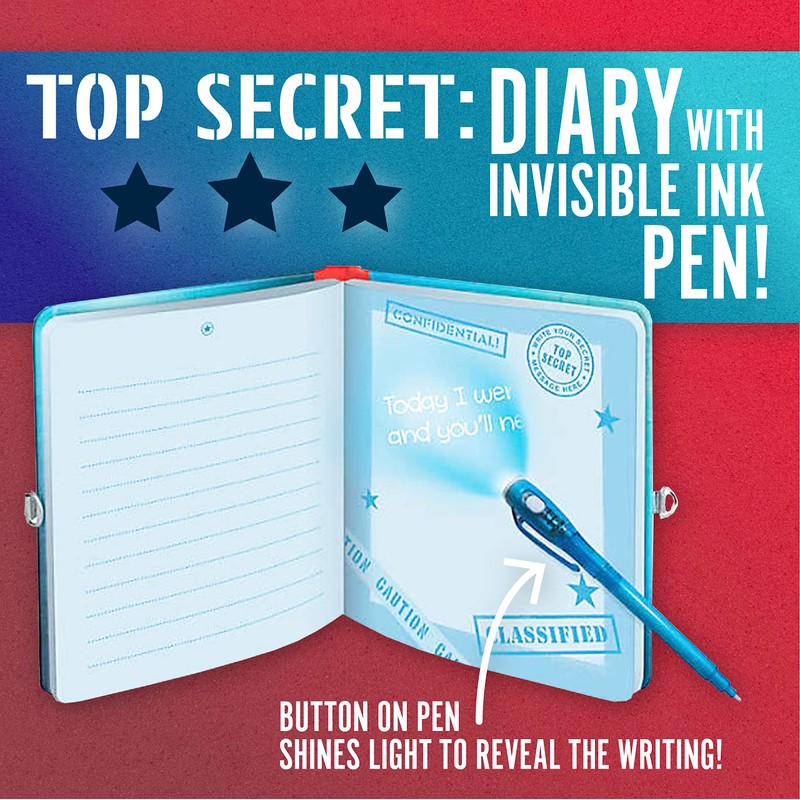 Peaceable Kingdom Top Secret Diary with Invisible Ink Pen